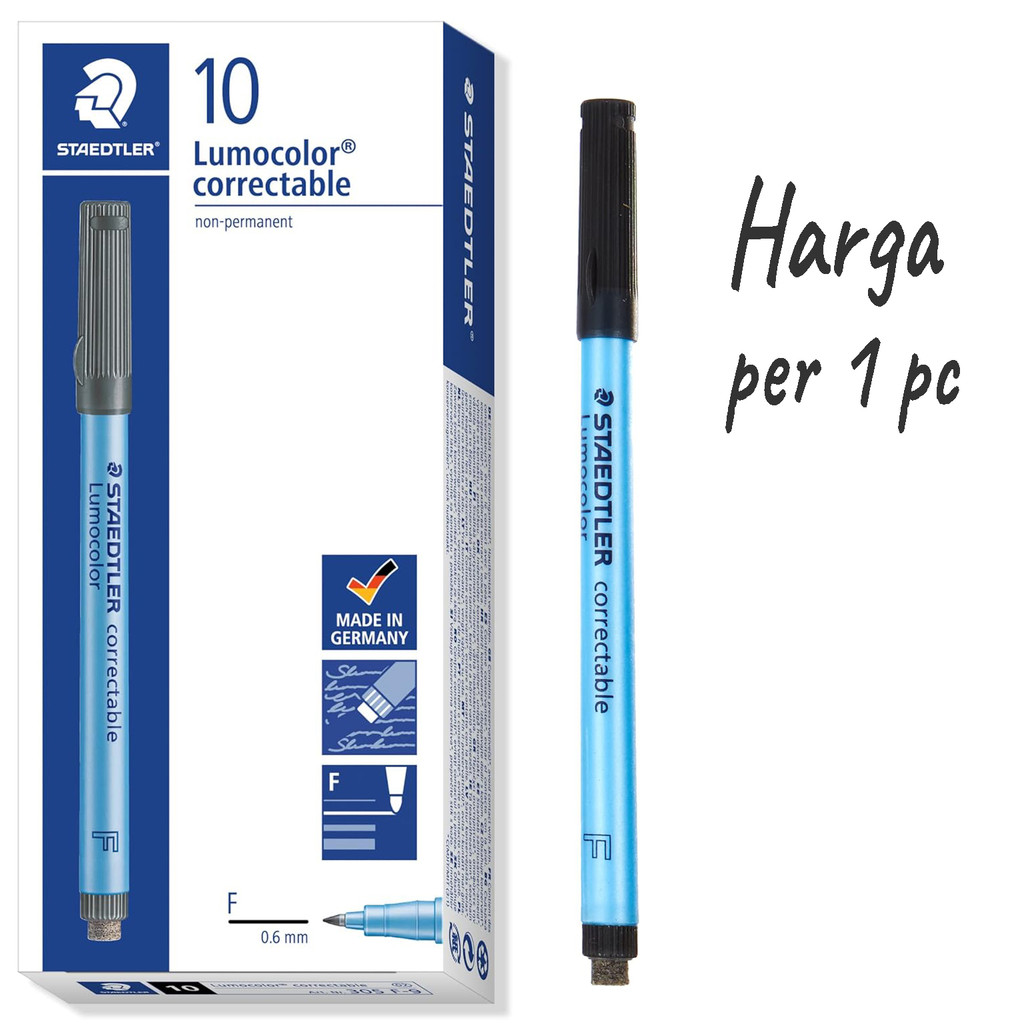 

Staedtler Lumocolor 305, Correctable F-Tip 0.6 mm, Spidol Pulpen Korektif