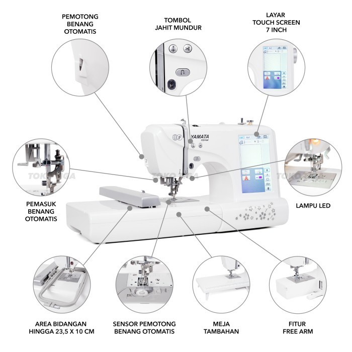 Mesin Jahit dan Bordir Komputer YAMATA FY650 / FY-650 PortableCO