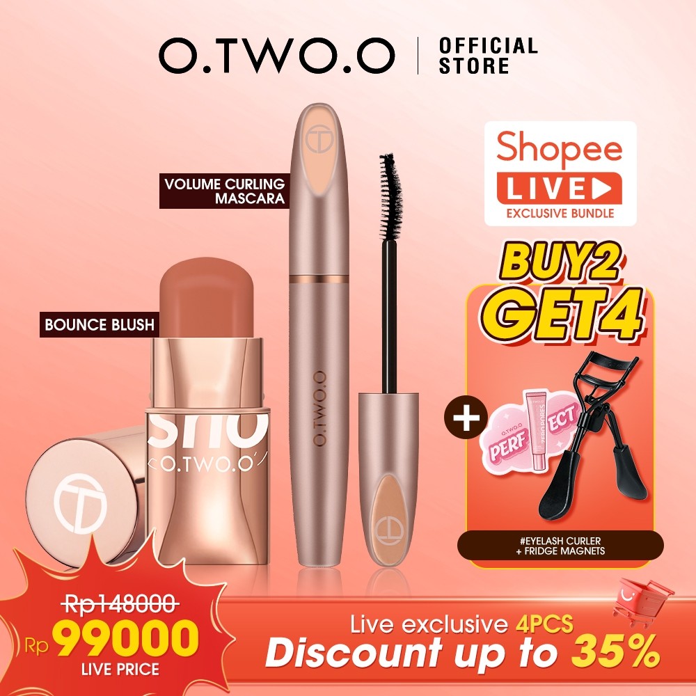【Shopee Live Buy 2 Get 4】O.TWO.O Face Makeup Set Blush Stick + Mascara+Eyelash Curler+ Air Cushion C