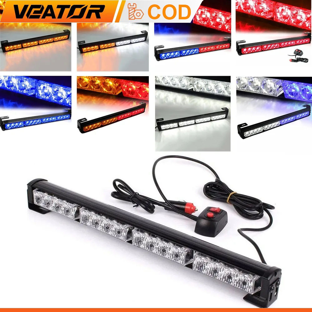 16LED Lampu Strobo Mobil Mobil Van Truk Berkedip Lampu Sinyal Peringatan Lampu Polisi Lampu Samping 
