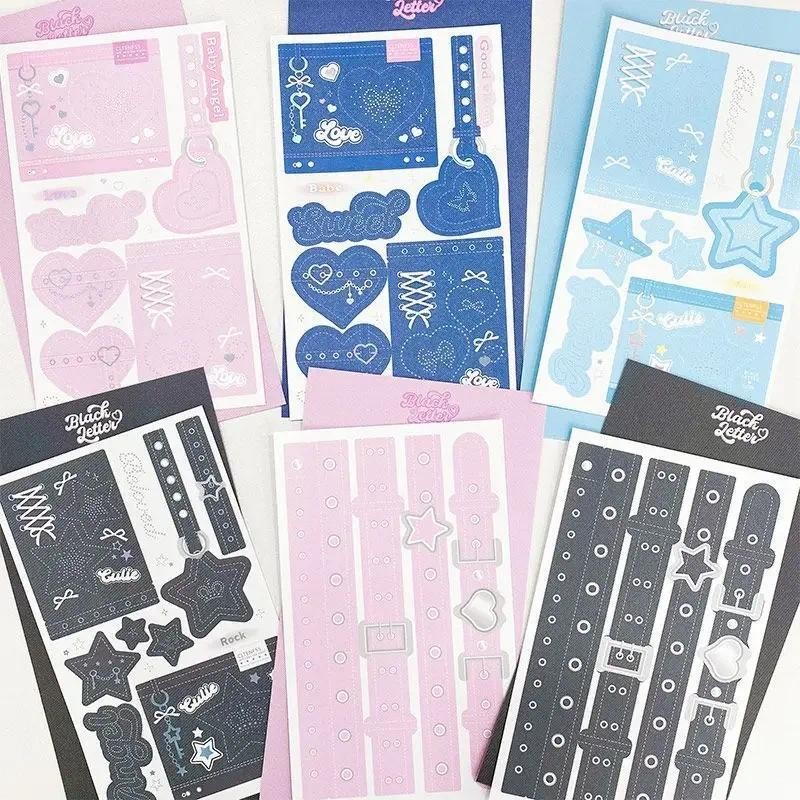 

Star Cowboy Love Card Sticker Korean Three-dimensional Belt Border Decoration Hand Account Base Material Handmade DIY