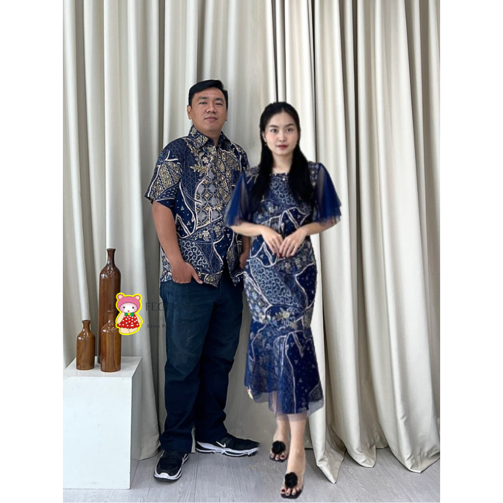 DISKON  DRESS ISABEL Batik / dress pesta / batik couple / gaun pesta / dress terbaru / dress mewah (