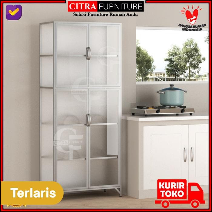 Rak piring 2 pintu kaca es