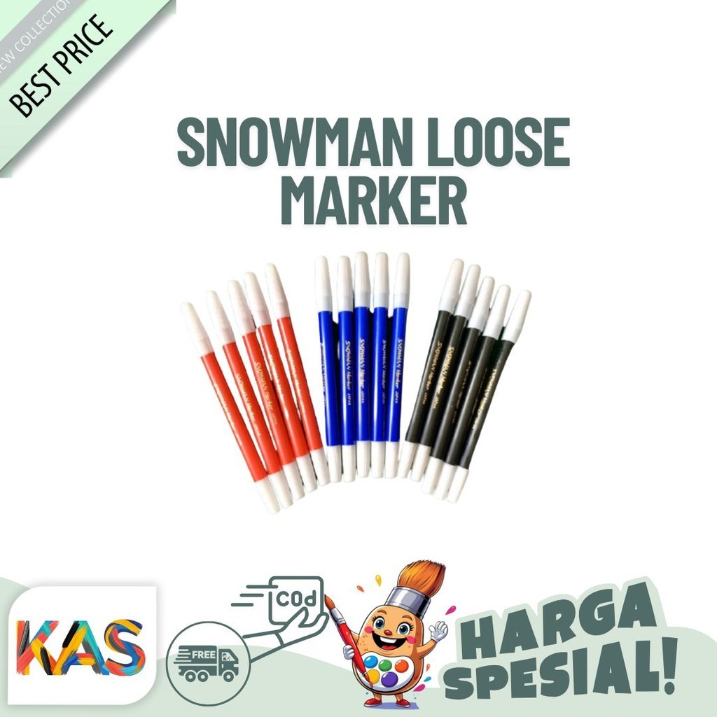 

Spidol Kecil Snowman Loos Marker Pencil Type HItam Biru Hijau Merah - satuan