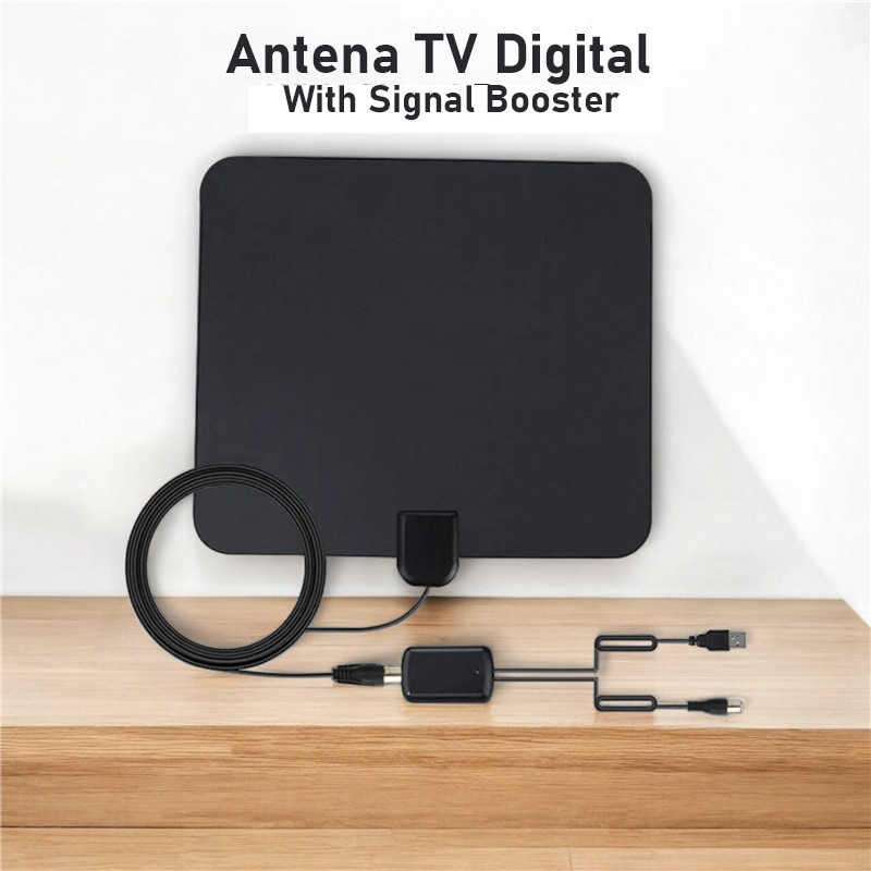 Antena TV Digital Indoor 25dB Booster | Tangkapan Sinyal Lebih Baik – TY55