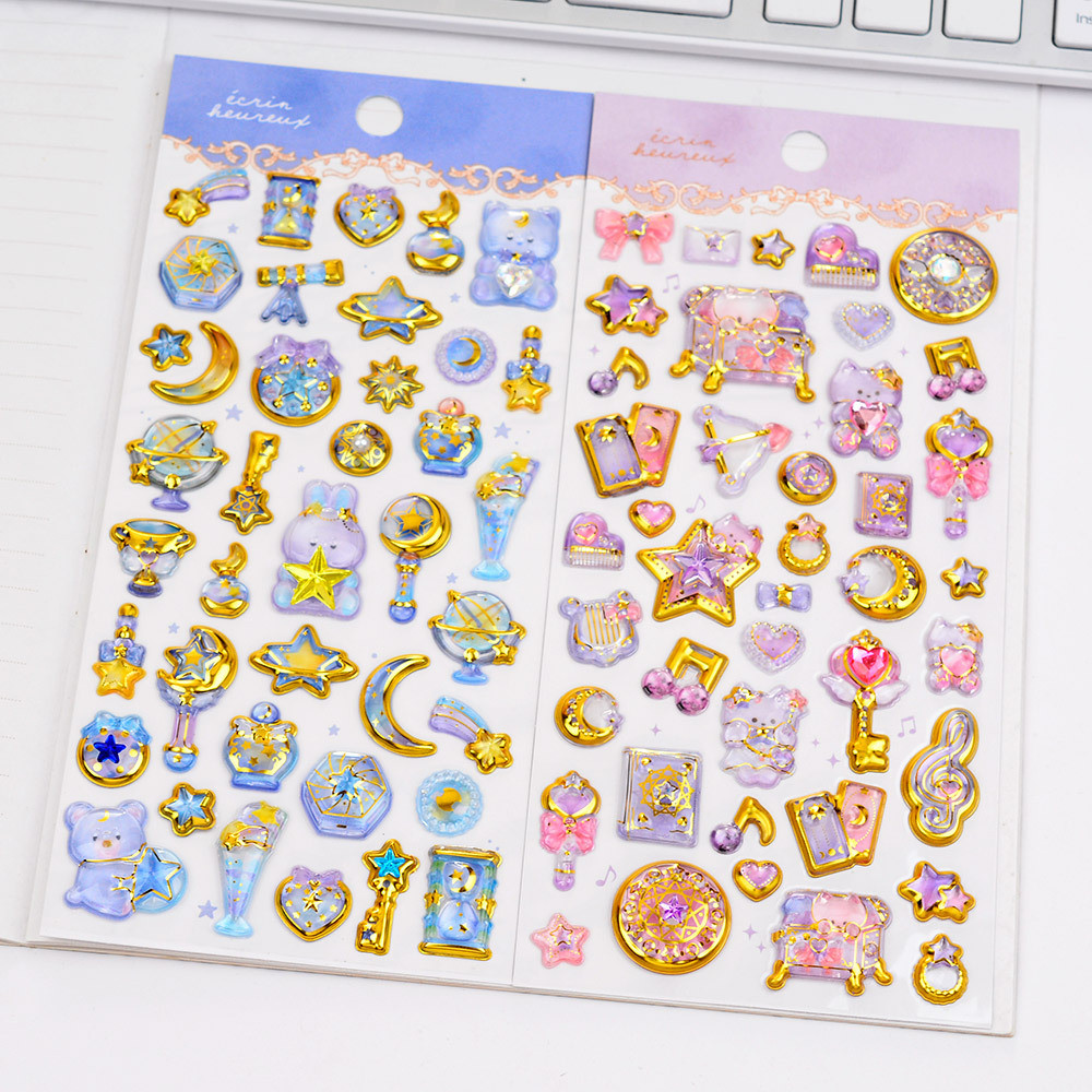 

1pcs/lot Kawaii Stationery Stickers gemstones Junk journaling stickers Planner Decorative Mobile Scrapbooking Supplies