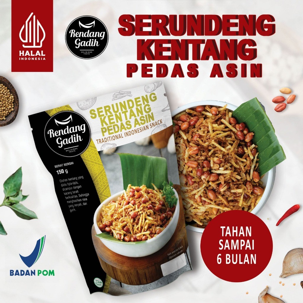 

NEW Serundeng Kentang 150 g - Rendang Gadih PREMIUM