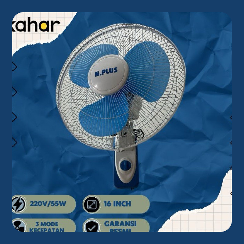 WALL FAN N.PLUS 12 16 INCH / KIPAS ANGIN DINDING N.PLUS