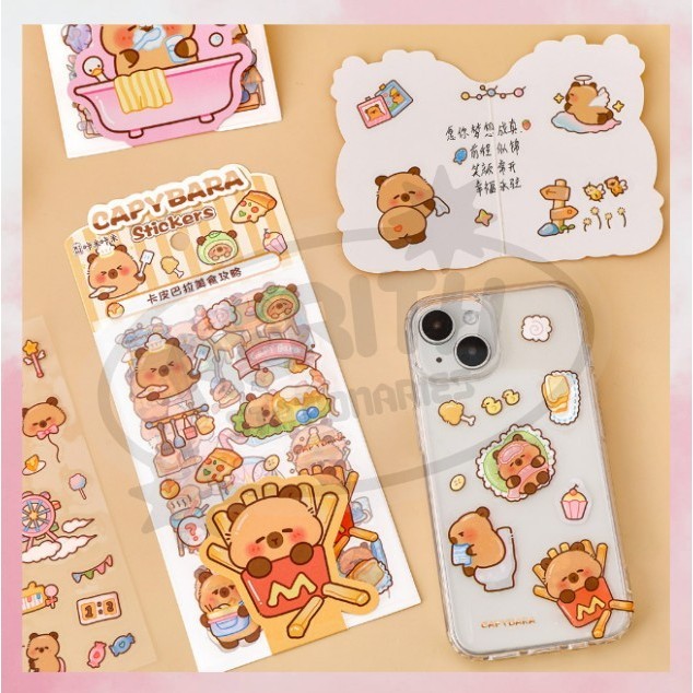 

AS COD PROMO - Stiker Hologram DIY Sticker Lucu Laser Motif Kapibara Capybara Viral Ecer