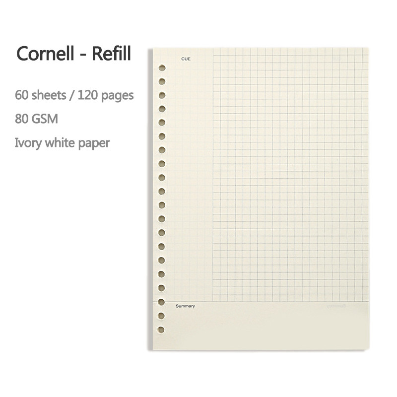 

A5 B5 20Holes Loose-Leaf Notebook Refill 60Sheet Spiral Binder Paper Index Inside Page Dot Grid Blank Connell Stationery