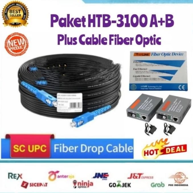 PAKET KABEL FIBER OPTIC 50 METER+1 SET HTB 3100 SLIDE A DAN SLIDE B