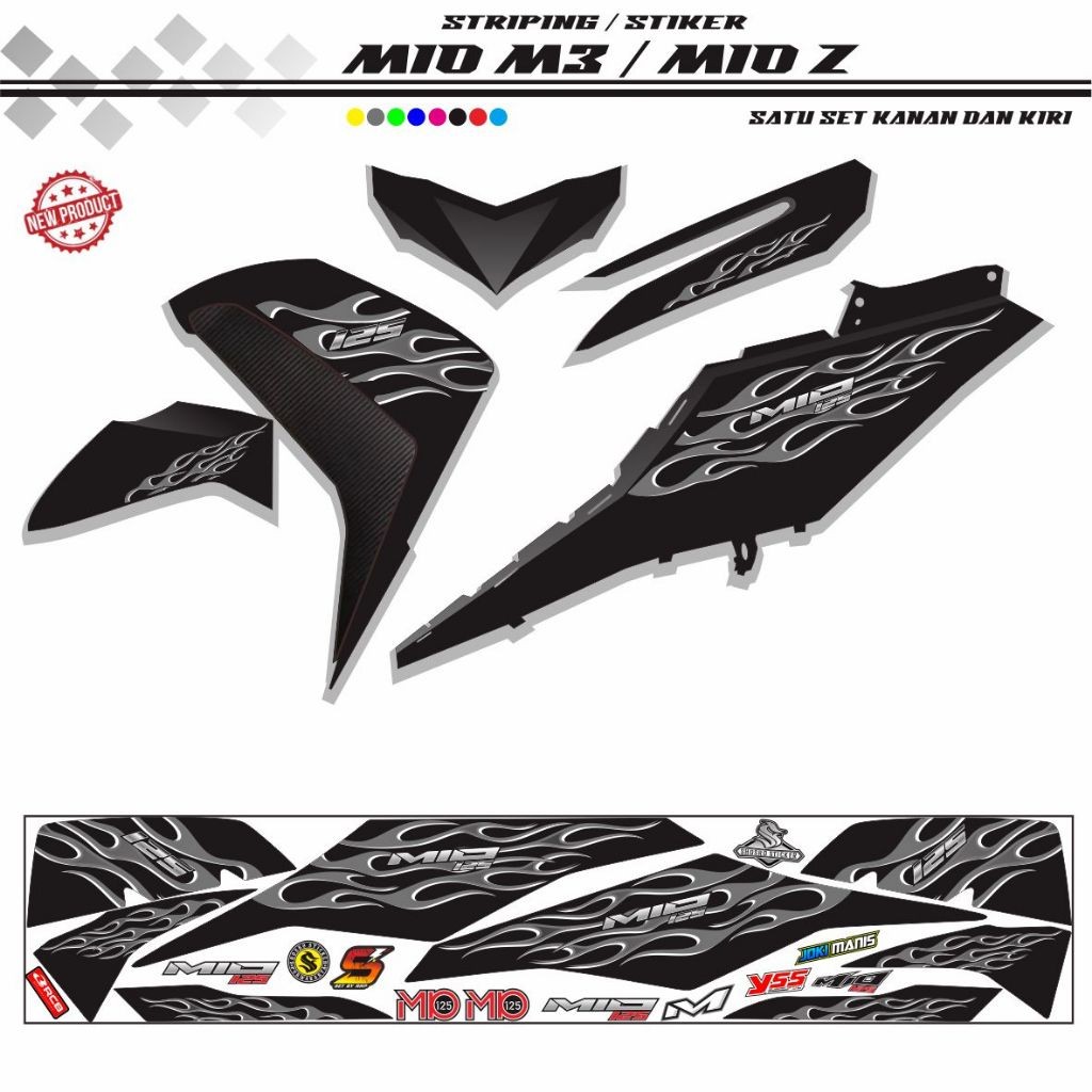 STIKER KEREN STIKER VARIASI STRIPING KEREN MOTOR MIO M3 DAN MIO Z