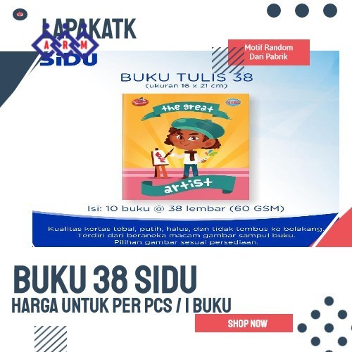 

Buku Tulis 38 Lembar SIDU (1 BUKU) + Best Seller
