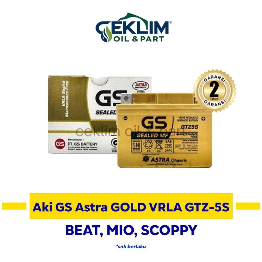 VOUCHER Aki GS Astra GOLD VRLA GTZ-5S (u/ Motor Beat, Mio, Scoppy)