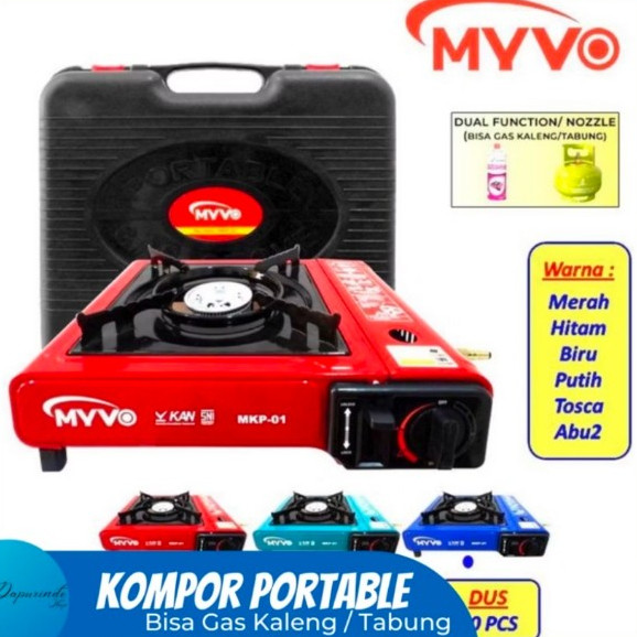 

*(BUBBLEWRAP) SNI KOMPOR PORTABLE MYVO 2IN1 BISA GAS KALENG / TABUNG LPG 3 & 12 KG