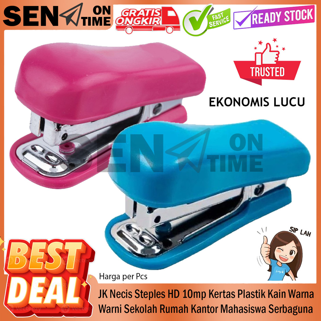 

JK Stapler Kecil Mini Hd 10mp Hekter Warna Stepler Staples Steples Jepretan Tangan Pendek Alat Strapler Hecter Kertas Plastik Jekrekan Ceklekan Pengokot Kokot Pemaut Necis Setepler XNDL Seteples Jepit Penjepit