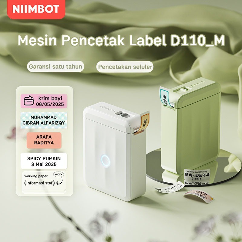 

KAYDEN STORE NIIMBOT D110 Mini Printer Label Bluetooth, Cocok untuk Organisasi Kantor, Dapur Rumah, Sekolah
