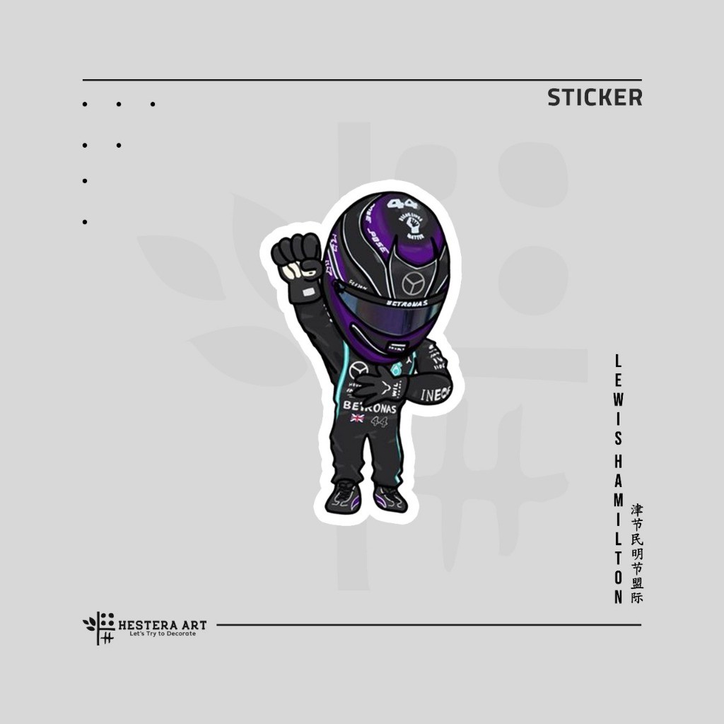

Stiker Lewis Hamilton Sticker Vinyl Doff Laminasi | Stiker F1 Mercendez