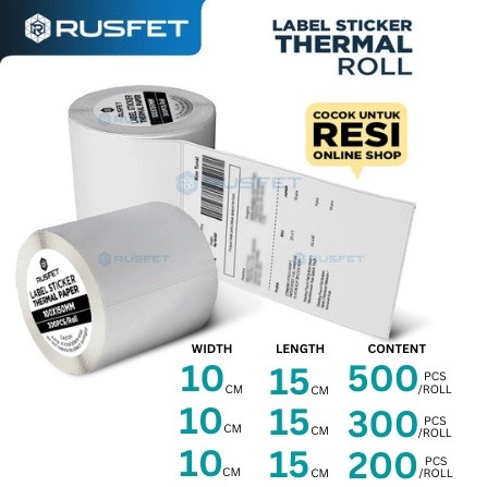 

STICKER LABEL THERMAL PAPER A6 | KERTAS STIKER RESI | LABEL STRUCK MODEL ROLL 10x15CM