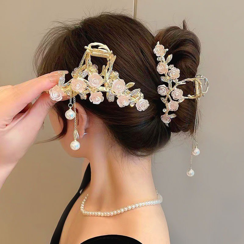 Jedai Besi Korean Style Elegan Jepit Rambut Rumbai Mutiara / Jepitan Jedai Mutiara Korea