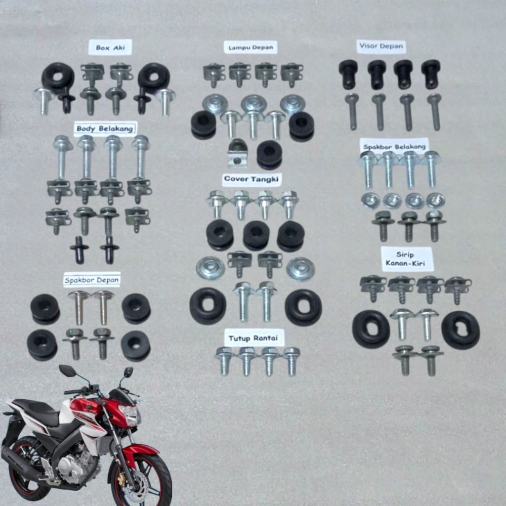 COD Baut Full Set Body Vixion Lightning NVL 150 / Baut Full Body Yamaha Vixion NVL Lengkap