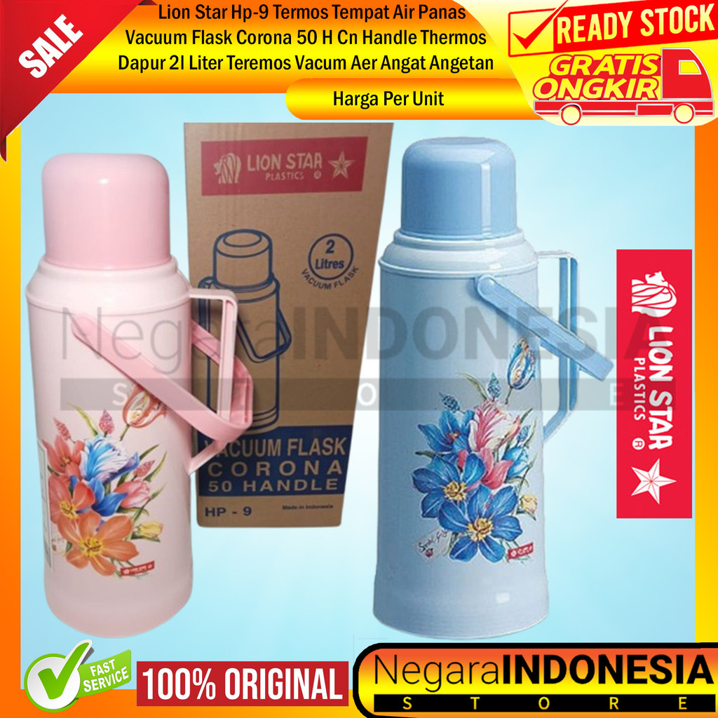 Lion Star Hp-9 Termos Tempat Penyimpanan Air Panas Vacuum Flask Corona 50 H Cn Handle Thermos Dapur 