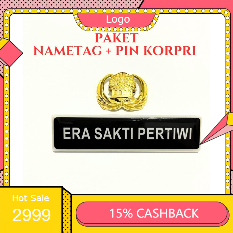 

Paket Nametag dan Pin Korpri