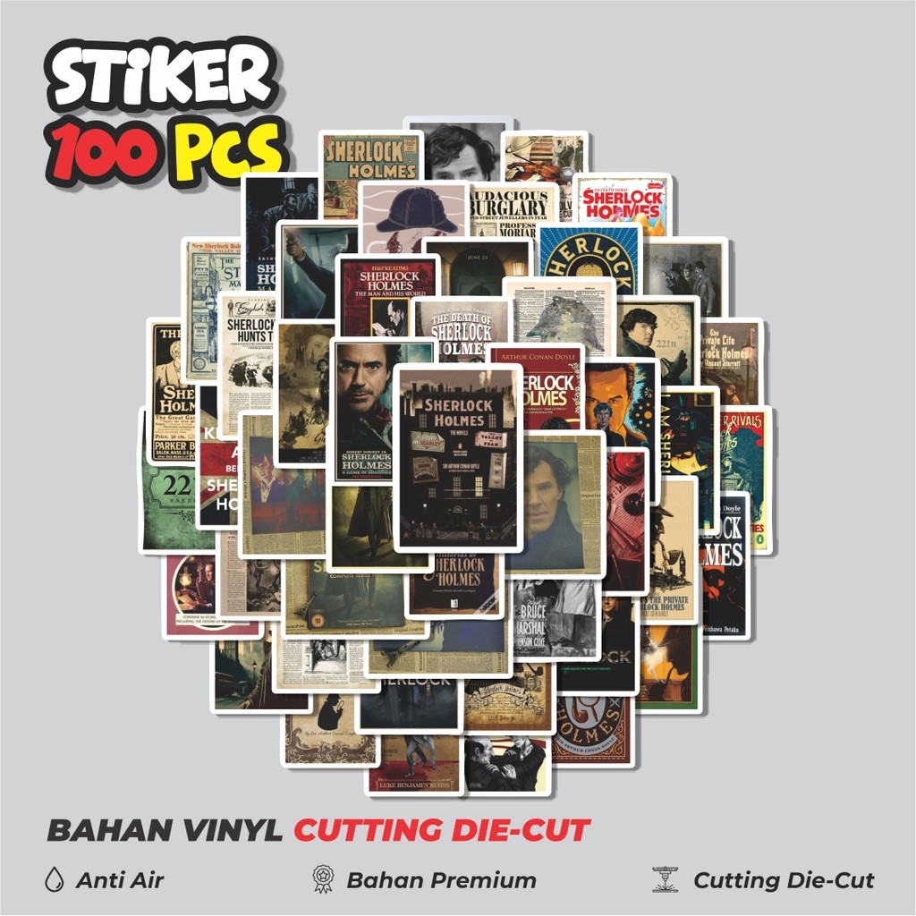 

Terbaru! 50 pcs Stiker Poster Gambar Detektif Sherlock Holmes Dekorasi Lucu Kreatif untuk Notebook, Skateboard, HP