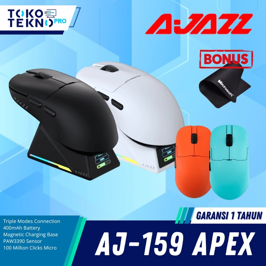 Ajazz AJ159 / AJ-159 APEX 3in1 Connection Wireless Gaming Mouse Lightweight