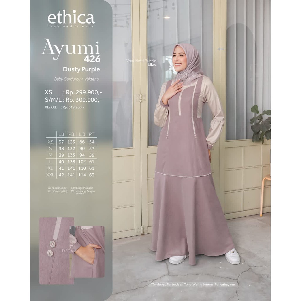 ETHICA GAMIS DEWASA  AYUMI 426 DUSTY PURPLE