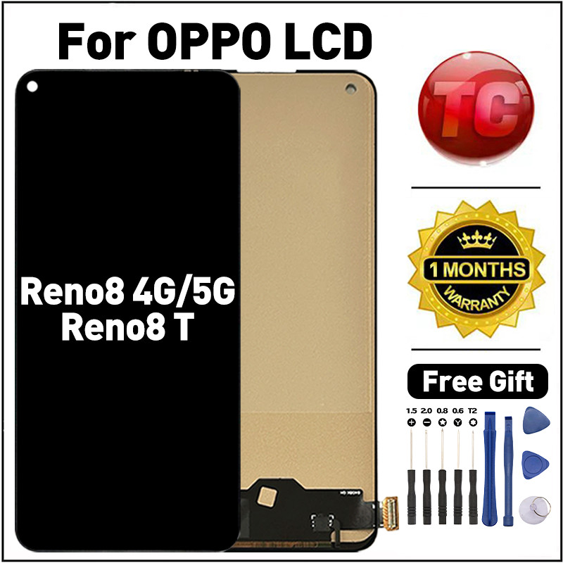 Original LCD For OPPO Reno 8 LCD Reno 8T Ori asli Fullset Touchscreen Glass TouchScreen Digitizer