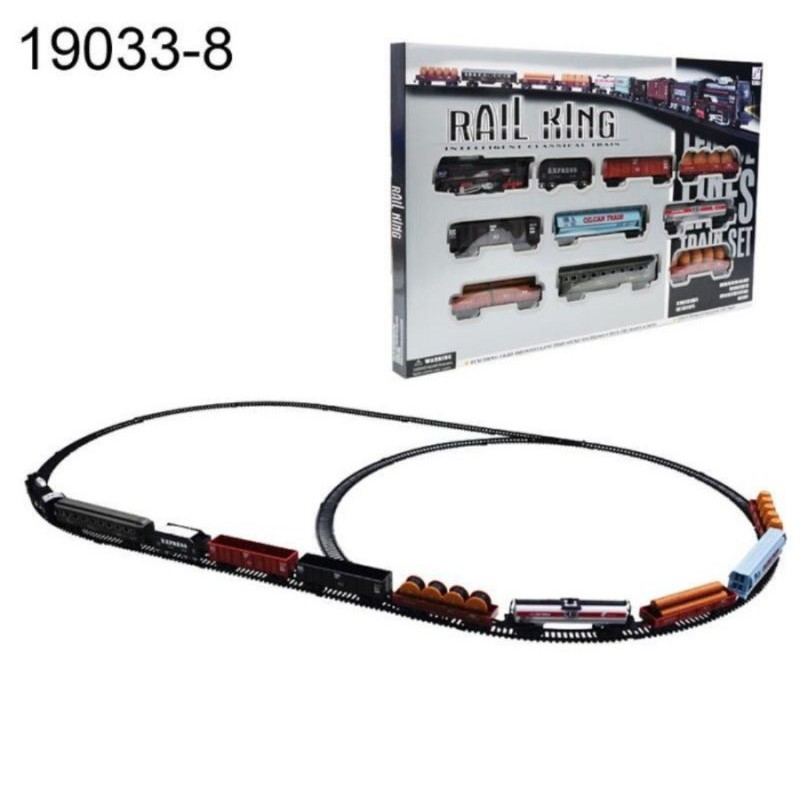 DANGLAPOSHOP  Mainan Miniatur Kereta Api RAIL KING Jumbo Berwesel 112 cm 19033-8