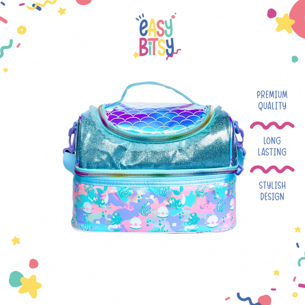 Easybitsy Tas Bekal Lunch Bag Box Tempat Makan Anak Perempuan TK - SD Mermaid, Unicorn - Petter