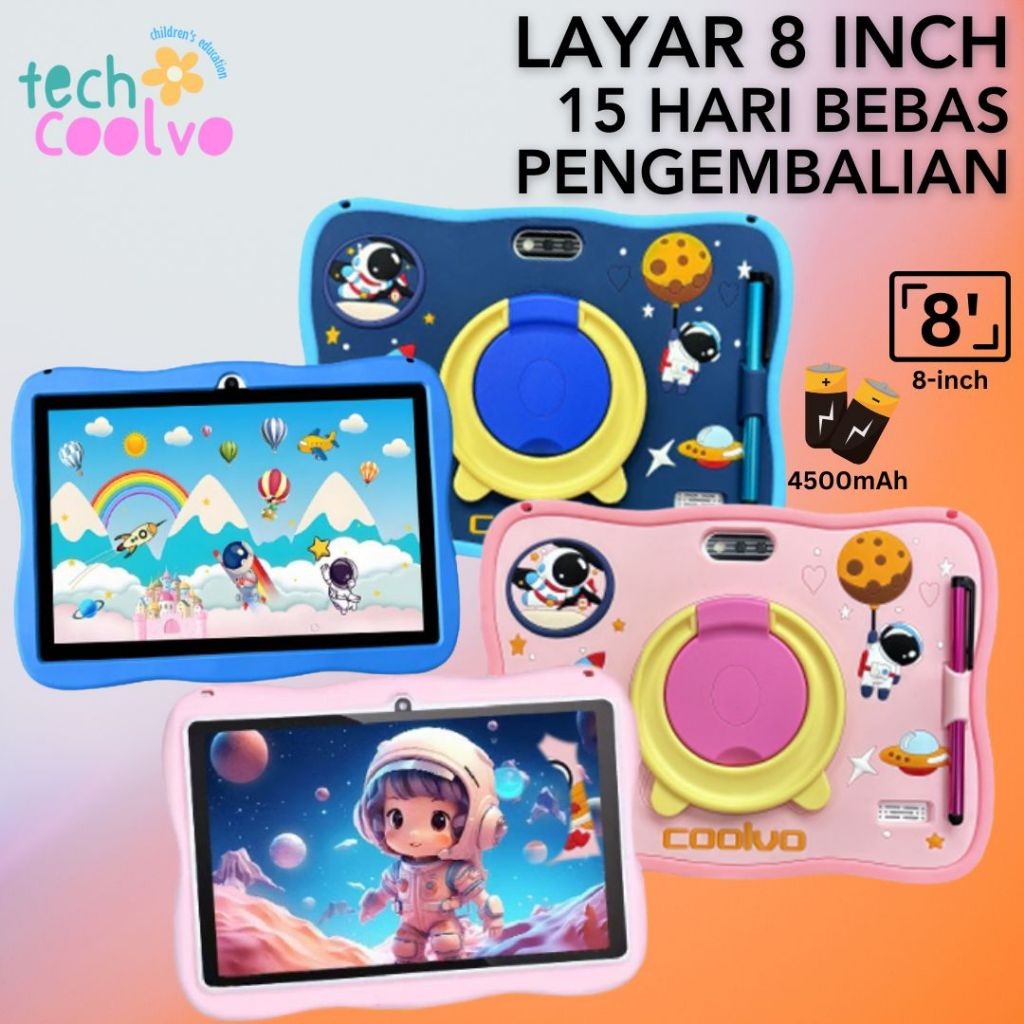 Tablet Anak Android Ram 4/64GB Layar 8 Inch/Tablet Antiradiasi Anak/Tablet Belajar Anak/Kids Tablet 