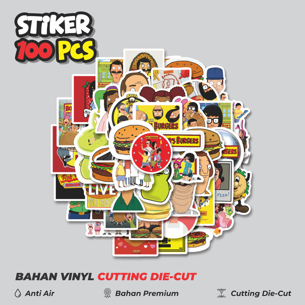 

Terbaru! 50 pcs Stiker Kartun Bob Burgers Dekorasi Lucu Kreatif untuk Notebook, Skateboard, HP