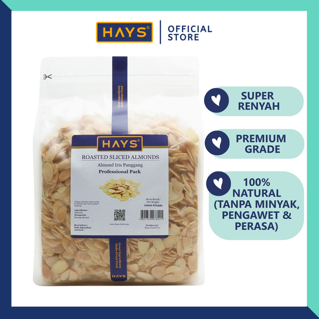 

Almond Iris Panggang 1KG / Roasted Sliced Almond 1KG - HAYS