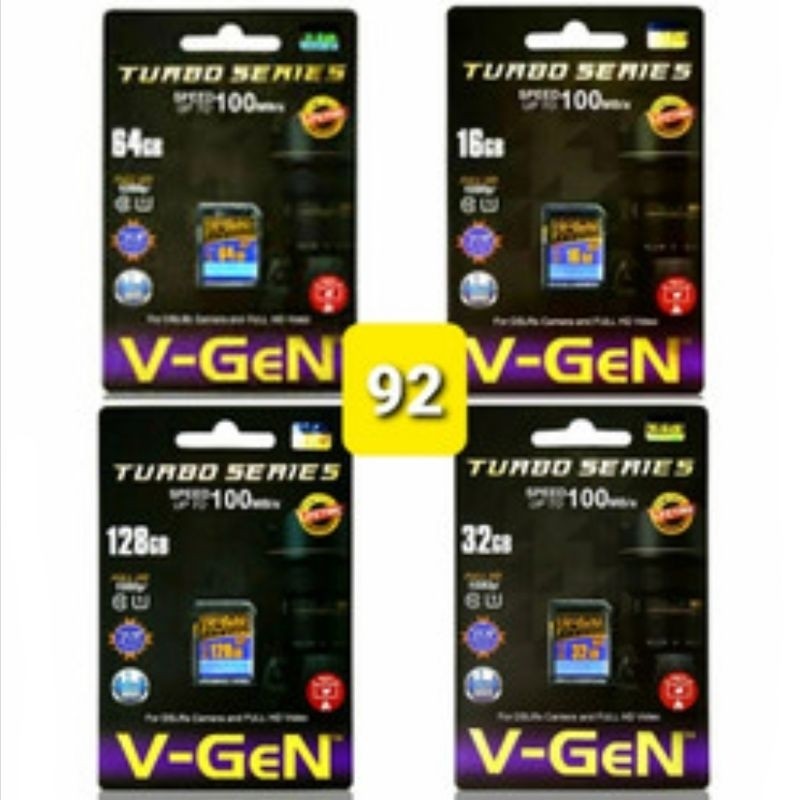 Memori SD Card V-Gen 128 GB Memory Card 128gb Class 10 Turbo Vgen Original Mmc Sdhc Camera DSLRs Kam