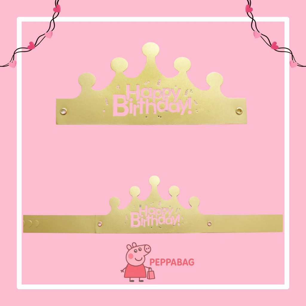 Topi Ulang Tahun Mahkota / Topi Ultah Mahkota / Topi Mahkota Ulang Tahun /Topi Ultah Kertas - ES0341