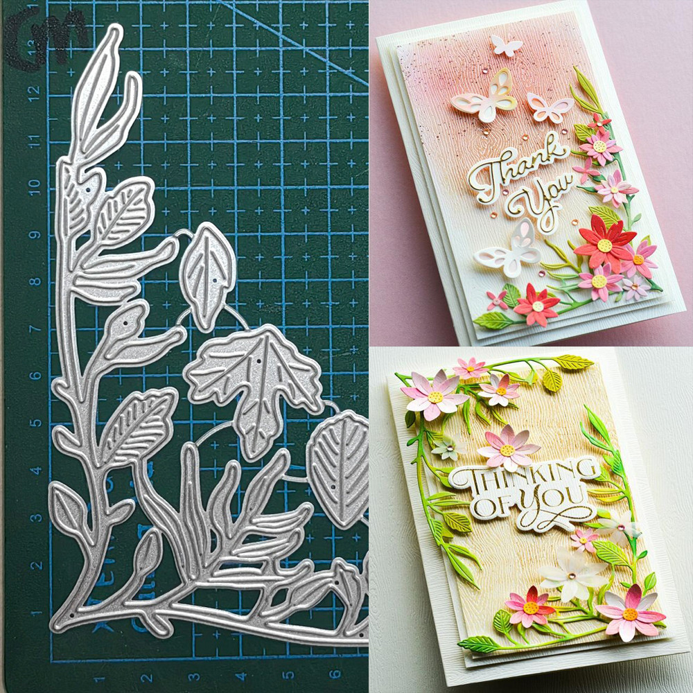 

Flower Leaf Corner Metal Cutting Dies Stencil DIY Scrapbooking Embossing Paper Cards Album Making Decorative Craft Cut Template