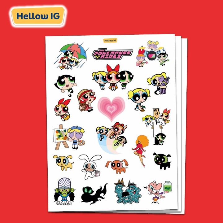 STICKER POWERPUFF GIRLS STIKER POWERPUFF LUCU AESTHETIC NEWJEANS LAPTOP BOTOL HP KOPER HELM PREMIUM
