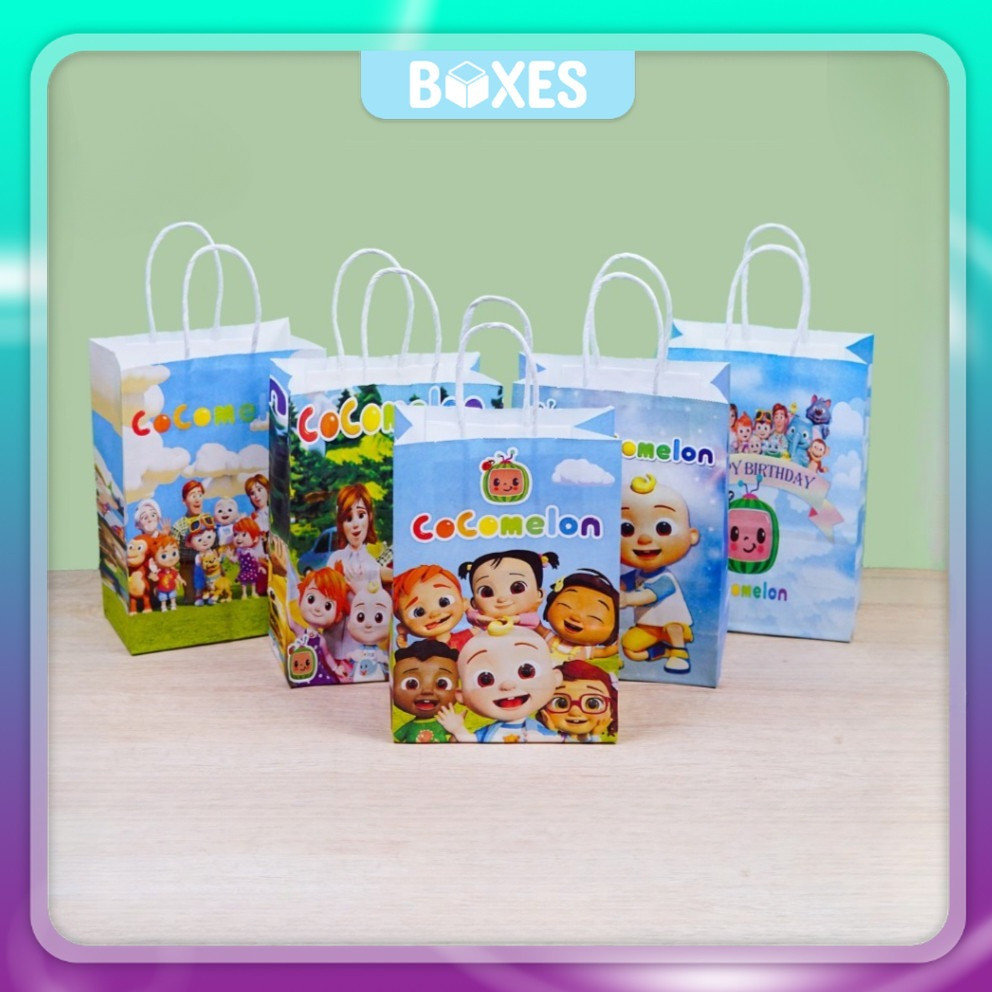 

Paper Bag Motif / Goodie bag Anak Motif Karakter / Goodie bag Ulang Tahun Anak / Paper Bag Souvenir Ulang Tahun Anak / Paper Bag Kraft Motif Coco melon | AK02K8