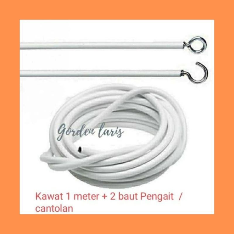 Kawat Spiral Gorden Dan Hook Tempel Gorden Kolong Dapur - Tali Gorden