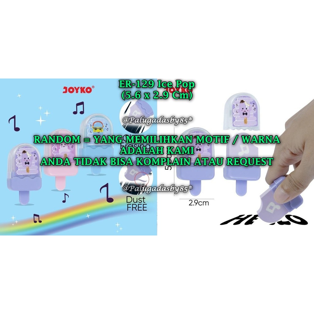 

(1 Biji) GROSIR Penghapus JOYKO ER-129 Ice Pop RANDOM / Penghapus Eraser Joyko ER-129 (1 Biji)