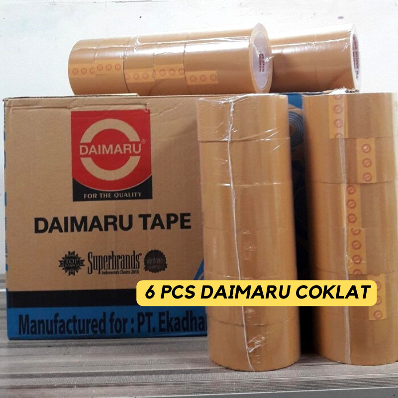 

1 Slop Lakban Daimaru / MILTAPE Isi 6 Pcs 90Y Coklat Bening Silahkan Pilih Merk dan Warna