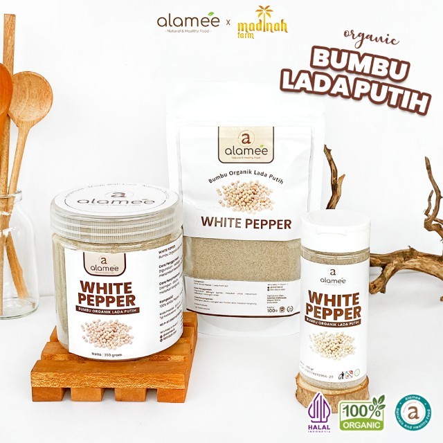 

ALAMEE Lada Putih Bubuk White Pepper Powder Merica Whitepepper Bumbu Dapur Instan Tanpa Campuran madinah