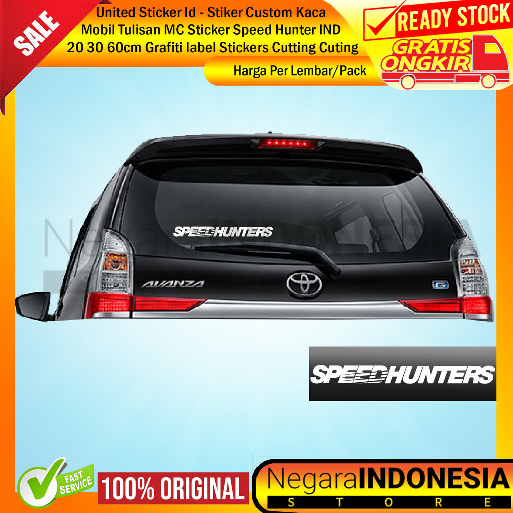 United Sticker Id - Stiker Custom Kaca Mobil Tulisan Sticker Speed Hunter IND 20 30 60cm Cm Grafiti 