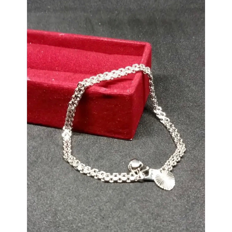 GELANG TANGAN TITANIUM NORI DOUBLE SILVER