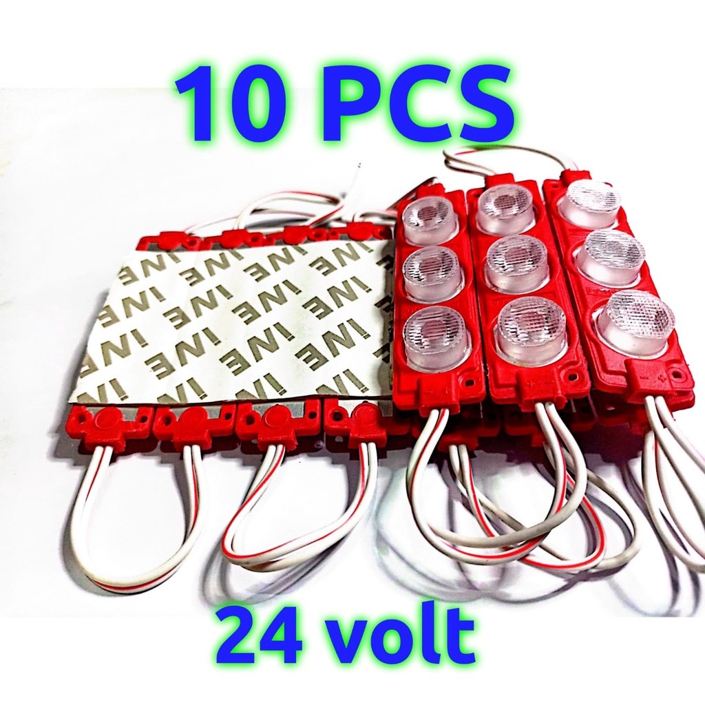 10 pcs Lampu LED 3 mata 24 volt Lampu kolong truk 24 volt