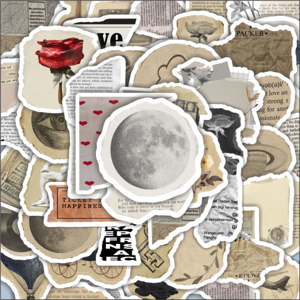 

100PCS Lucu Stiker Retro Theme 2 Stiker Aesthetic Stiker Anti Air Stikers Berperekat Waterproof sticker decal buat Motor Helm Buku Journal Koper Casing HP Laptop Botol Minum Hadiah anak