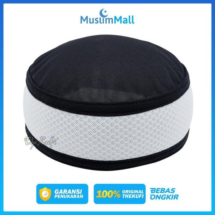 Peci Madani Putih Hitam Tinggi 8cm Kopiah Taliban Madani - Putih Hitam, No.5
